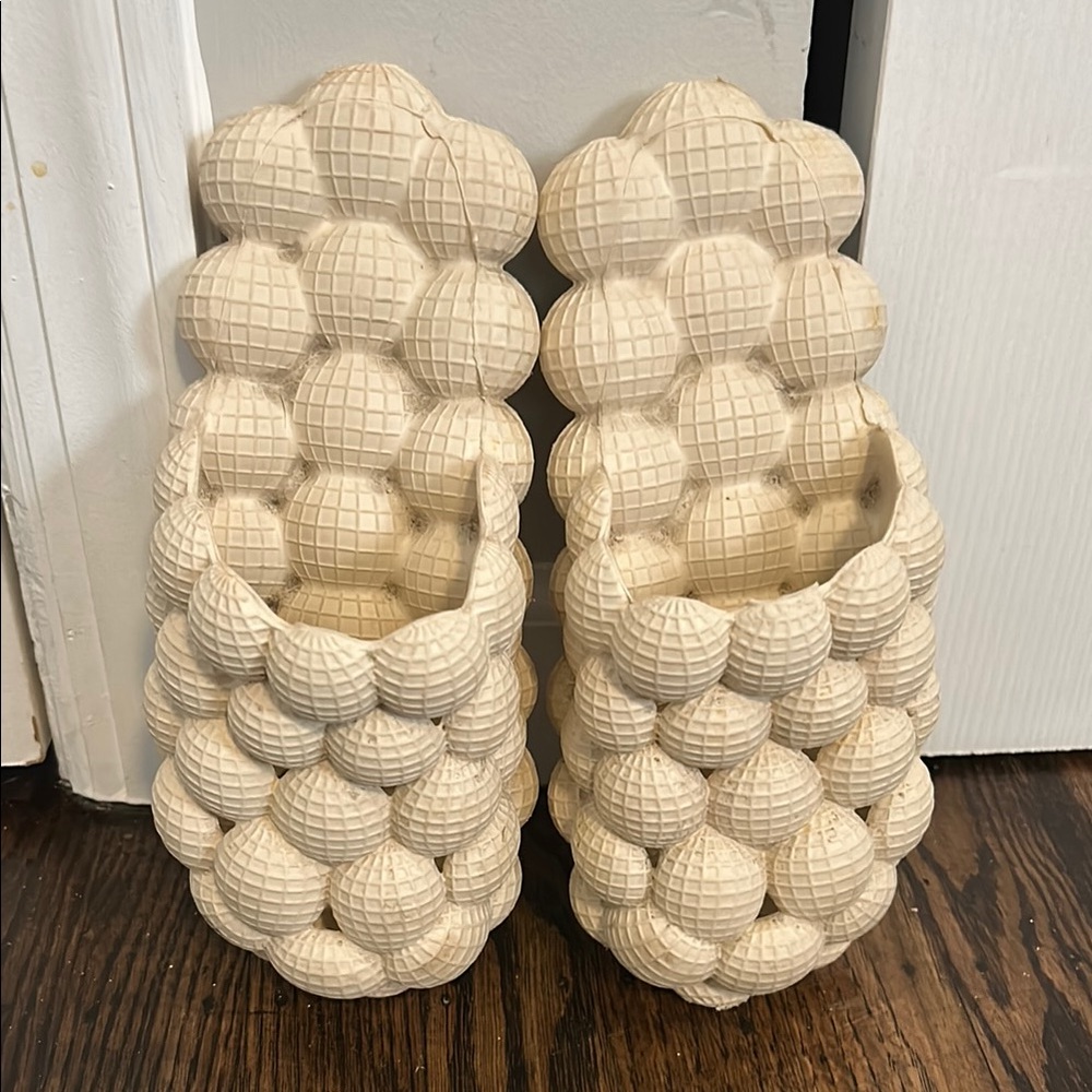 Textured Beige Wall Planters